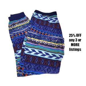 Jogger Pants Size Small Pockets Striped Athleisure Loungewear Lounge Bohemian